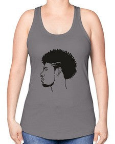 beardman 47# - black boys or men -Racerback Tank