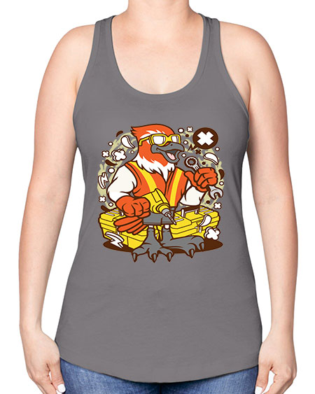 bird mechanic worker 21# - birds -Racerback Tank