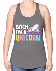 bitch im a unicorn 61# - unicorn -Racerback Tank