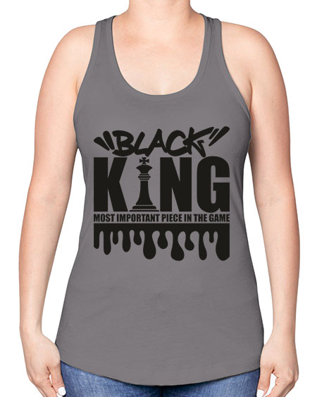black king 214# - black words and phrases -Racerback Tank