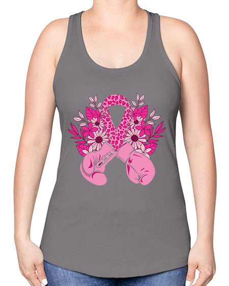 boxing gloves breast cancer - breast cancer -Racerback Tank