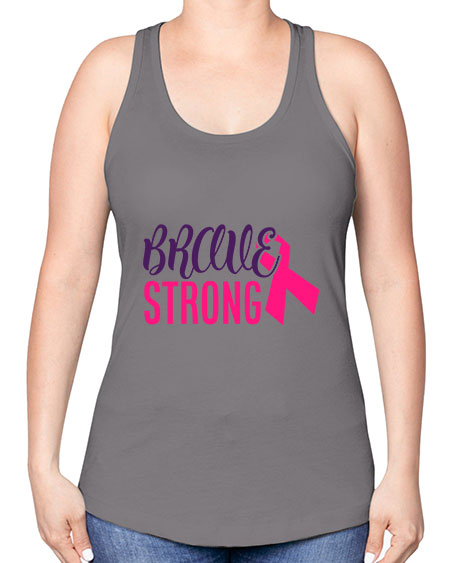 brave strong Style 15# - breast cancer -Racerback Tank