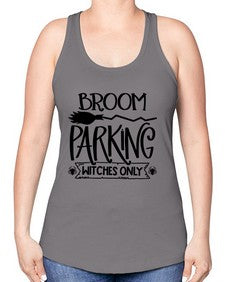 broom parking witches only 46# - witch -Racerback Tank