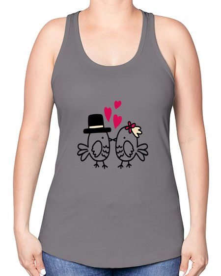 cute little birds 29# - birds -Racerback Tank