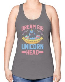 dream big unicorn head 98# - unicorn -Racerback Tank