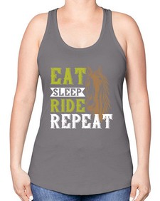 eat sleep ride repeat Style 7# - horse -Racerback Tank