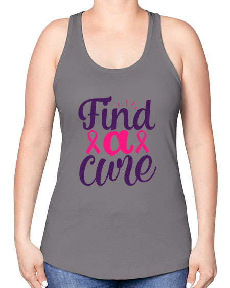 find a cure - breast cancer -Racerback Tank