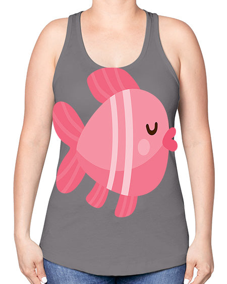 fish 53# - shark-fish -Racerback Tank