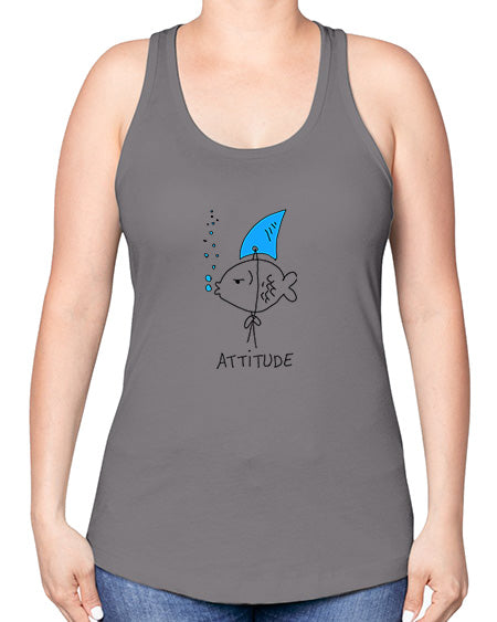 fish shark attitude 93# - shark-fish -Racerback Tank