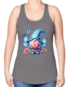 gnome with butterfly 01# - gnome -Racerback Tank