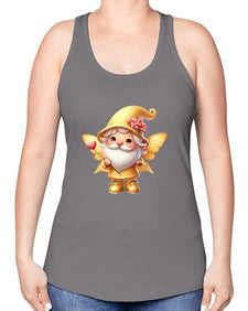 gnome with butterfly 05# - gnome -Racerback Tank