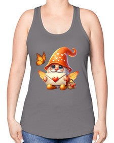 gnome with butterfly 06# - gnome -Racerback Tank