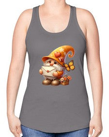gnome with butterfly 09# - gnome -Racerback Tank