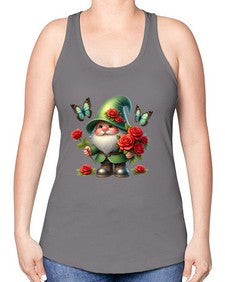 gnome with butterfly 11# - gnome -Racerback Tank