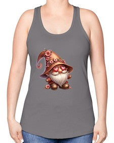 gnome with butterfly 15# - gnome -Racerback Tank