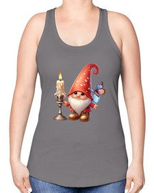 gnome with butterfly 16# - gnome -Racerback Tank