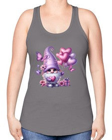 gnome with butterfly 19# - gnome -Racerback Tank