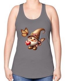 gnome with butterfly 22# - gnome -Racerback Tank