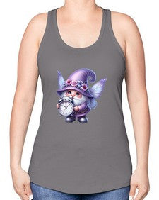 gnome with butterfly 23# - gnome -Racerback Tank