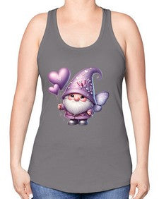 gnome with butterfly 25# - gnome -Racerback Tank