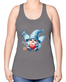 gnome with butterfly 28# - gnome -Racerback Tank
