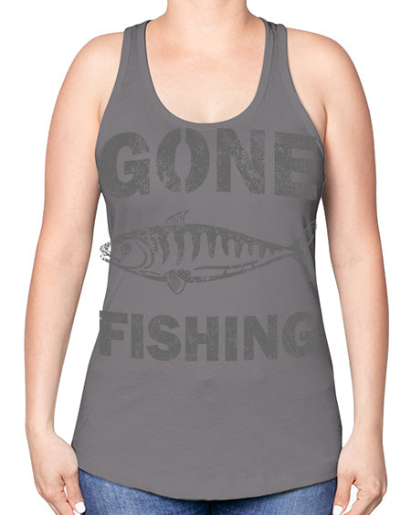 gone fishing 13# - shark-fish -Racerback Tank