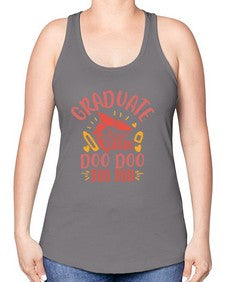 graduate shark doo doo doo doo 221# - graduation -Racerback Tank