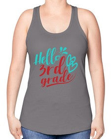hallo third grade 231# - third grade -Racerback Tank