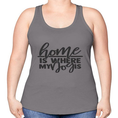 homeiswheremydogis 156# - dogs -Racerback Tank