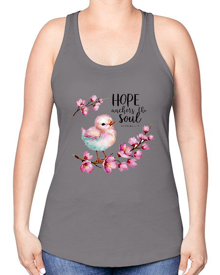 hope anchors the soul 41# - birds -Racerback Tank
