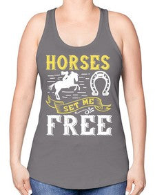 horses set me free Style 39# - horse -Racerback Tank