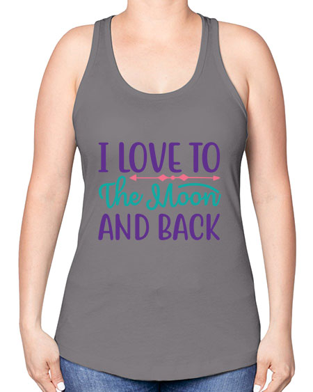i love to the moon and back 6# - moon -Racerback Tank