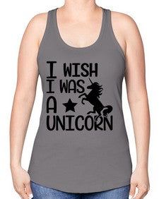 i wish i was a unicorn 213# - unicorn -Racerback Tank