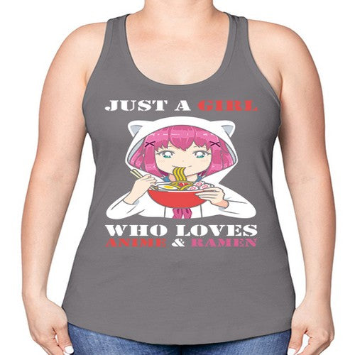 just a girl who loves anime and ramen258# - anime -Racerback Tank