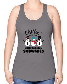 kindergarten snowmies 434# - kindergarten -Racerback Tank