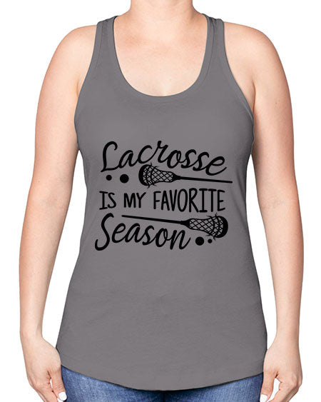 lacrosse is my favorite season 14# - lacrosse -Racerback Tank