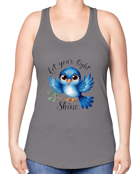 let your light shine 61# - birds -Racerback Tank