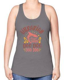 librarian shark doo doo 474# - librarian -Racerback Tank