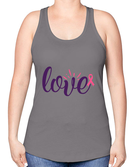 love Style 7# - breast cancer -Racerback Tank