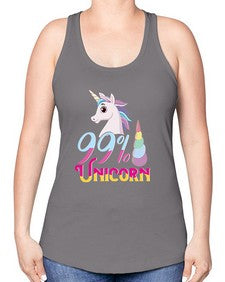 ninety nine percent unicorn 3# - unicorn -Racerback Tank