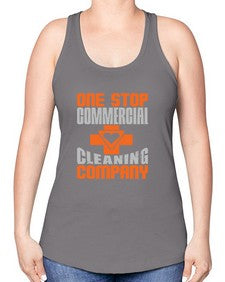one stop commercial cleaning company Style 332# - cleaner -Racerback Tank