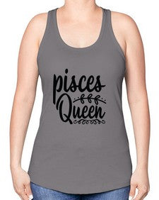 pisces queen 378# - pisces -Racerback Tank