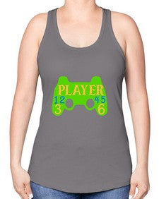 player 38# - video games -Racerback Tank