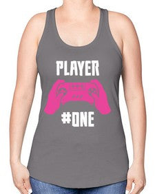 player one 147# - video games -Racerback Tank
