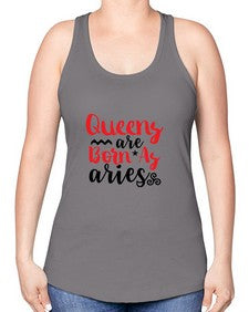 queens Are Born As Aries 384# - aries -Racerback Tank