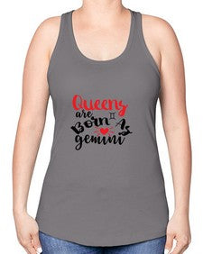queens Are Born As Gemini 385# - gemini -Racerback Tank