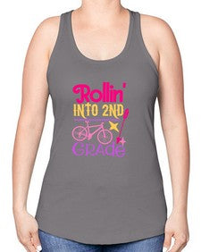rollin into second grade 781# - second grade -Racerback Tank