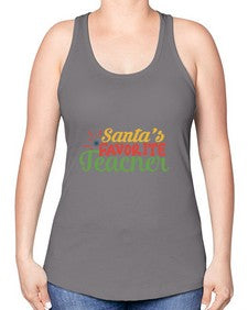 santas favorite teacher Style 351# - teacher -Racerback Tank
