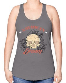 skullrose 1070# - skull and bones -Racerback Tank