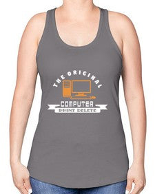 the original computer print delete 12# - computer -Racerback Tank